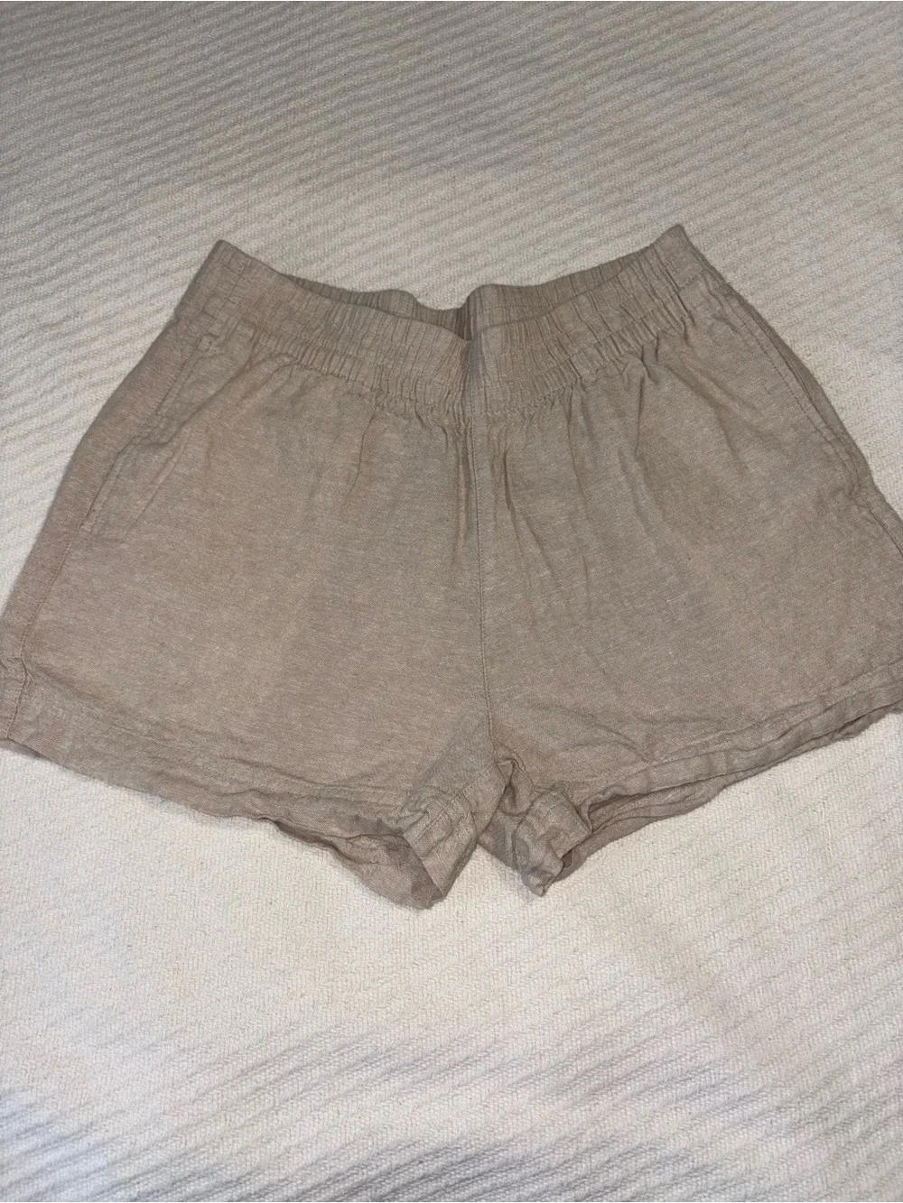 Old Navy Linen Blend High Rise Comfort Waistband Shorts with Pockets Women’s M - Picture 1 of 9